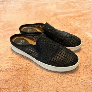 Sofft Black Perforated Slip-On Shoes